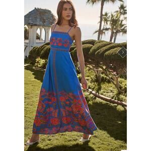 NWT Sugarlips Maline Linen Maxi Dress Keizer Floral Sz XL